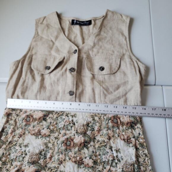 Vintage 90s All That Jazz Dress Women Medium Floral Maxi Sundress Cottagecore - Picture 7 of 9